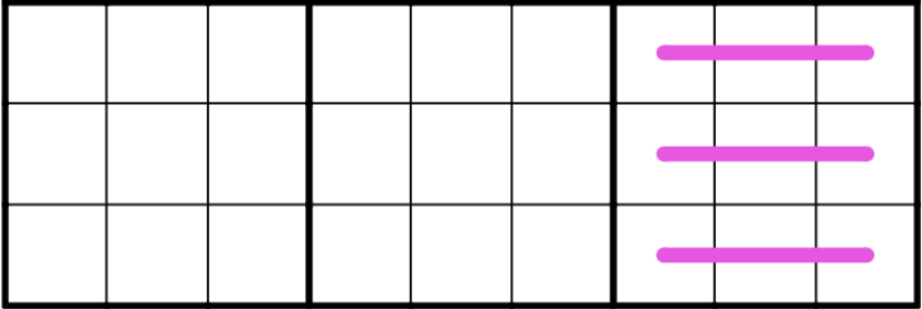 sudoku grid showing three renban lines